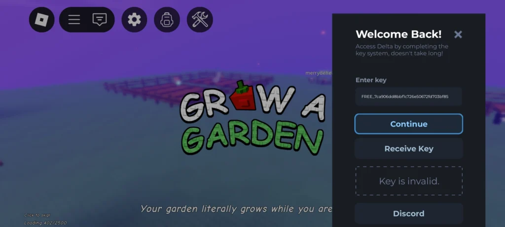 Delta Key Grow a Garden